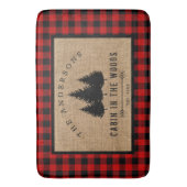 Robuust land Familienaam Cabin in de Bossen Badmat (Voorkant Verticaal)