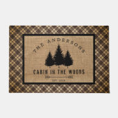Robuust land Familienaam Cabin in de Bossen Deurmat (Voorkant)