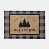 Robuust land Familienaam Cabin in de Bossen Deurmat (Voorkant)