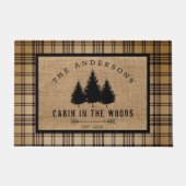 Robuust land Familienaam Cabin in de Bossen Deurmat (Voorkant)