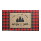 Robuust land Familienaam Cabin in de Bossen Kussensloop (Achterkant)