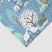 Robuust land kerstlicht blauw en wit tissuepapier (Detail)