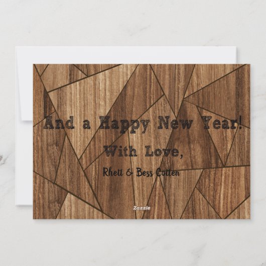 Robuust land, prettig kerstfeest en gelukkig nieuw feestdagenkaart (Achterkant)