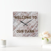 Robuust, land, welkom in onze muur, op maat vierkante klok (Huis)