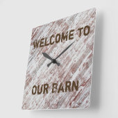 Robuust, land, welkom in onze muur, op maat vierkante klok (Hoek)