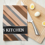 Robuust, langoest, beige en grijze strepen; Naam Theedoek (Quarter Fold)