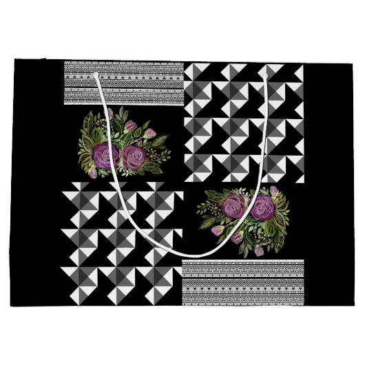 Robuust, lappendeken, rozen groot cadeauzakje (Achterkant)