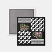 Robuust, lappendeken, rozen magneet (Voorkant / Achterkant)