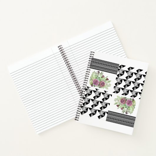 Robuust, lappendeken, rozen notitieboek (Binnen)