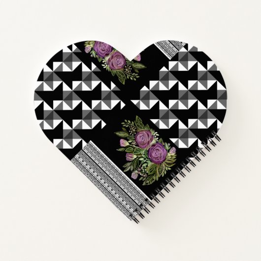 Robuust, lappendeken, rozen notitieboek (Achterkant)