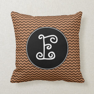 Robuust licht bruin en donkerbruin avy patroon kussen