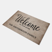 Robuust licht bruin welkom deurmat (Schuin)
