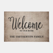Robuust licht bruin welkom deurmat (Voorkant)