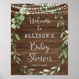 Robuust licht groen baby shower welkomstbord poster