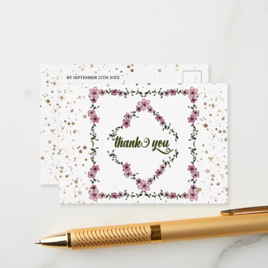 Robuust lijst patroon modern script, postcad informatiekaartje (Voorkant / Achterkant in situ)