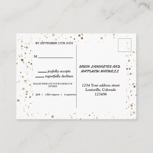 Robuust lijst patroon modern script, postcad informatiekaartje (Achterkant)