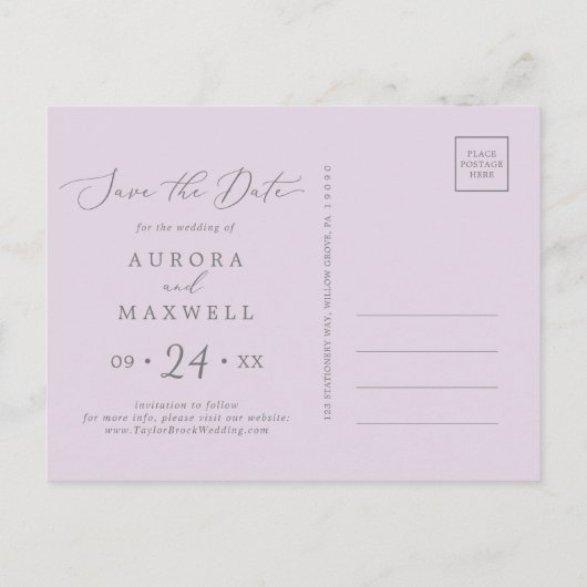 Robuust Lila horizontaal sparen het Briefkaart van (Achterkant)