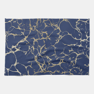 Robuust marmerpatroon met goudfolie voor de zeevaa theedoek