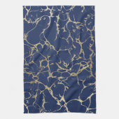 Robuust marmerpatroon met goudfolie voor de zeevaa theedoek (Verticaal)