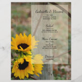 Robuust menu Zonnebloemen en Wagon Wheel Wedding (Voorkant)