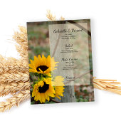 Robuust menu Zonnebloemen en Wagon Wheel Wedding