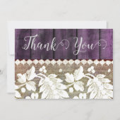 Robuust met hout en kant - dank u bedankkaart (Voorkant)