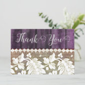 Robuust met hout en kant - dank u bedankkaart (Staand voorkant)