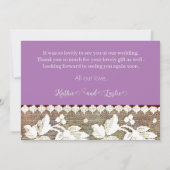 Robuust met hout en kant - dank u bedankkaart (Achterkant)