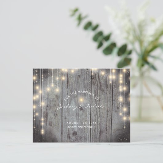 Robuust met lampjes Sla de datum op Aankondigingskaart (Staand voorkant)