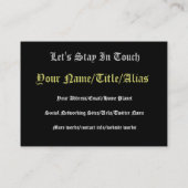 robuust metaal met skeletten visitekaartje (Achterkant)