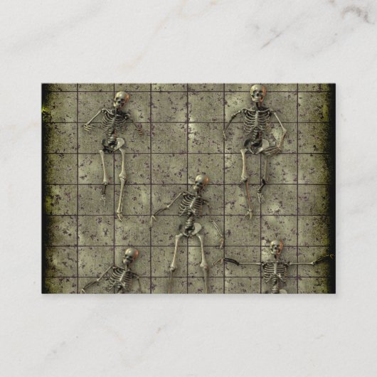 robuust metaal met skeletten visitekaartje (Voorkant)