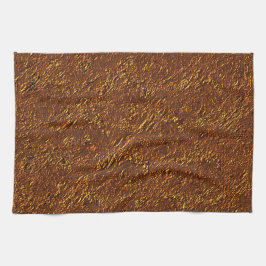 Robuust, metselwerk, bruin en gouden toon theedoek