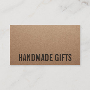 Robuust, modern, bruin kraftpapier, handgemaakt ka visitekaartje