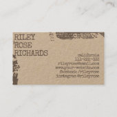 Robuust , modern gecomprimeerd crolkraftpapier visitekaartje (Achterkant)