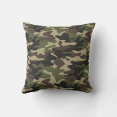 Robuust Monogram Initiaal Groen bruin Camouflage Kussen (Achterkant)