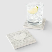 Robuust mooi houtextuur stenen onderzetter (Zijkant)