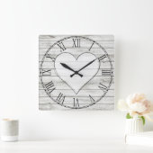 Robuust mooi houtextuur vierkante klok (Huis)