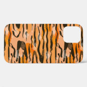 Robuust naadloos tijgerpatroon, perzikkleur Case-Mate iPhone case (Achterkant (horizontaal))