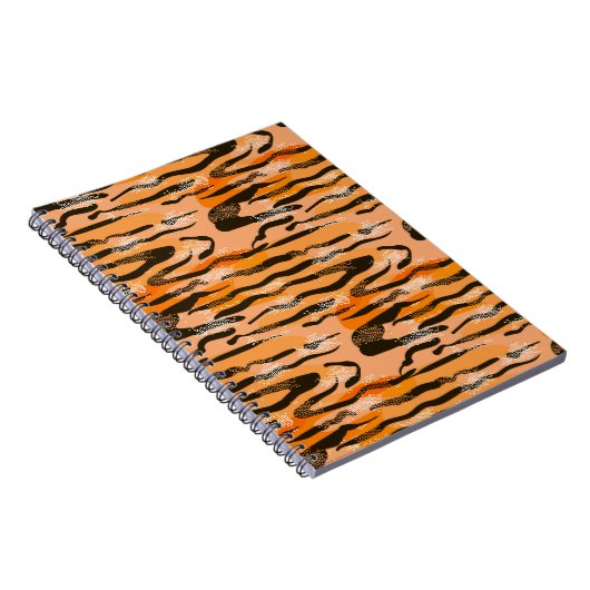 Robuust naadloos tijgerpatroon, perzikkleur notitieboek (Rechterzijde)