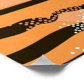 Robuust naadloos tijgerpatroon, perzikkleur poster (Hoek)