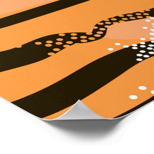 Robuust naadloos tijgerpatroon, perzikkleur poster (Hoek)