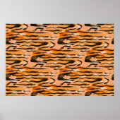 Robuust naadloos tijgerpatroon, perzikkleur poster (Voorkant)