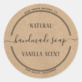 Robuust natuurlijk Kraft Style Soap Beauty Spa Lab Ronde Sticker