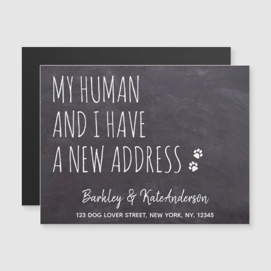 Robuust nieuw adres Aankondiging van Dog-beweging (Voorkant / Achterkant)