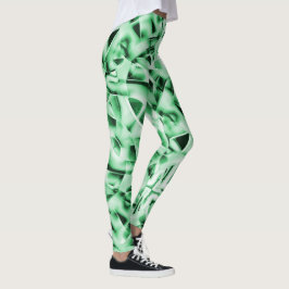 Robuust of niet, groene witte, vreemde gedraaide s leggings