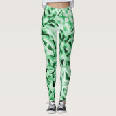 Robuust of niet, groene witte, vreemde gedraaide s leggings (Voorkant)