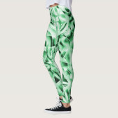 Robuust of niet, groene witte, vreemde gedraaide s leggings (Links)