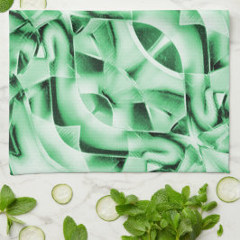 Robuust of niet, witte groene, vreemde doorsnede theedoek