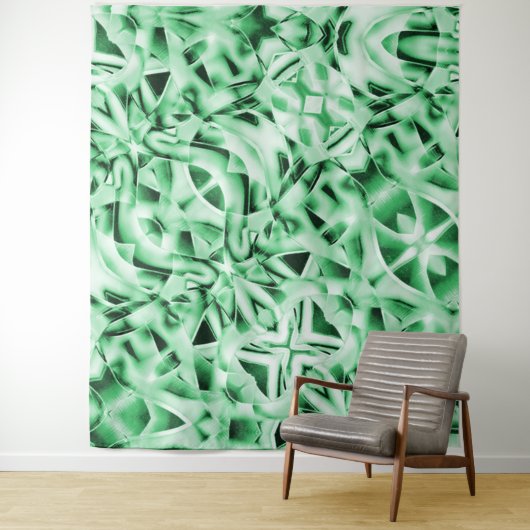 Robuust of niet, witte groene, vreemde doorsnede wandkleed (In situ)