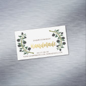 Robuust, olijftak, handgemaakt magnetisch visitekaartje (Voorbeeld)